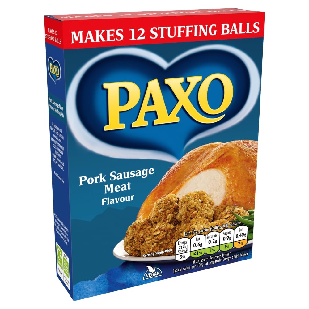 Paxo Limited Edition Pork Sausage Meat Flavour Stuffing Mix, 170g (Pack of 8)