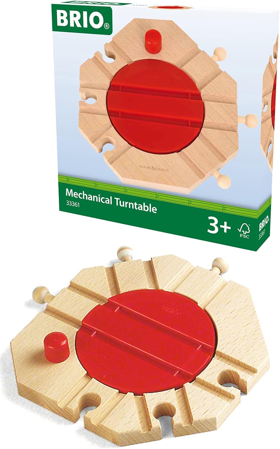 BRIO Mechanical Turntable Wooden Train Track for Kids - Compatible with BRIO Railway Sets 1