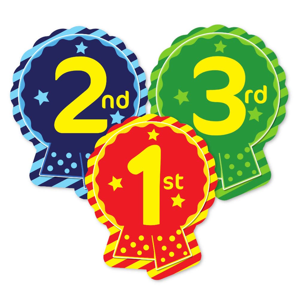 SuperStickers 1st, 2nd, 3rd Rosette Sticker Pack - 60 Count for Sports Day Awards | Vinyl