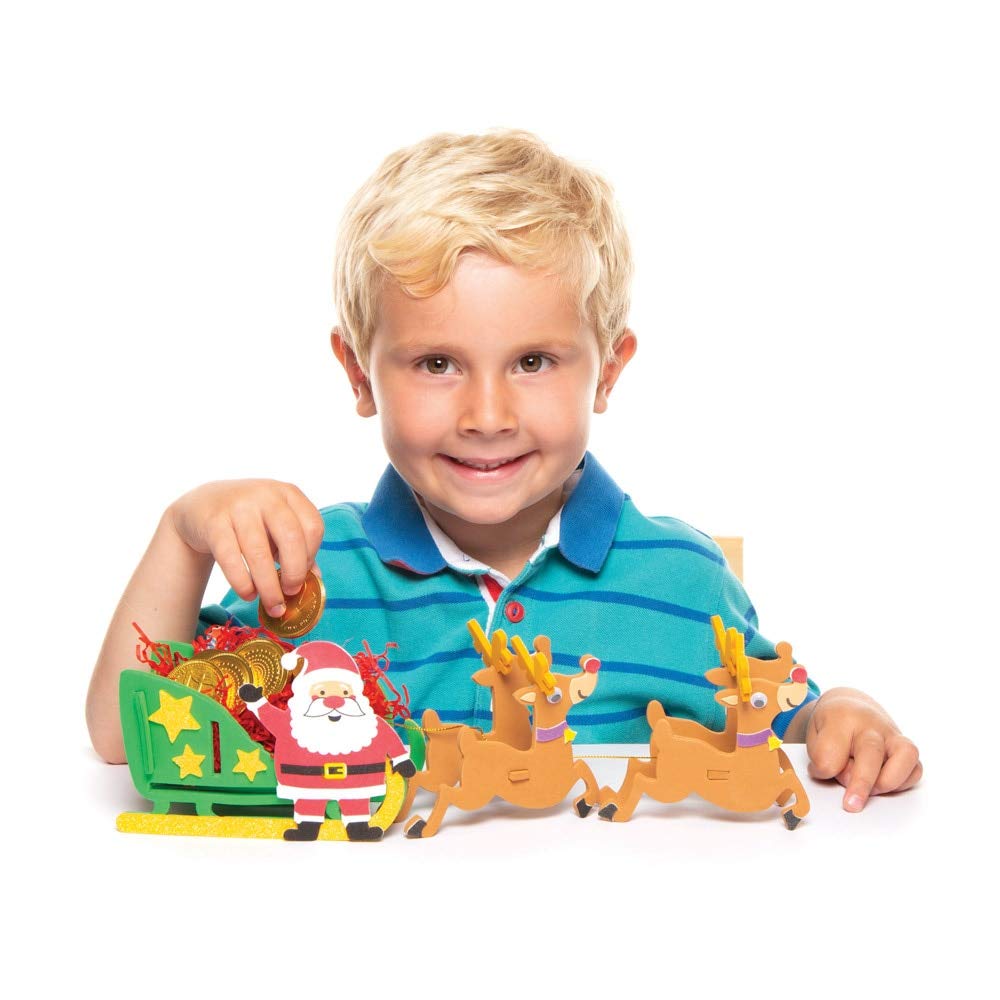 Baker Ross Reindeer & Sleigh Craft Kit - Christmas Arts & Crafts for Kids (Pack of 2) 3