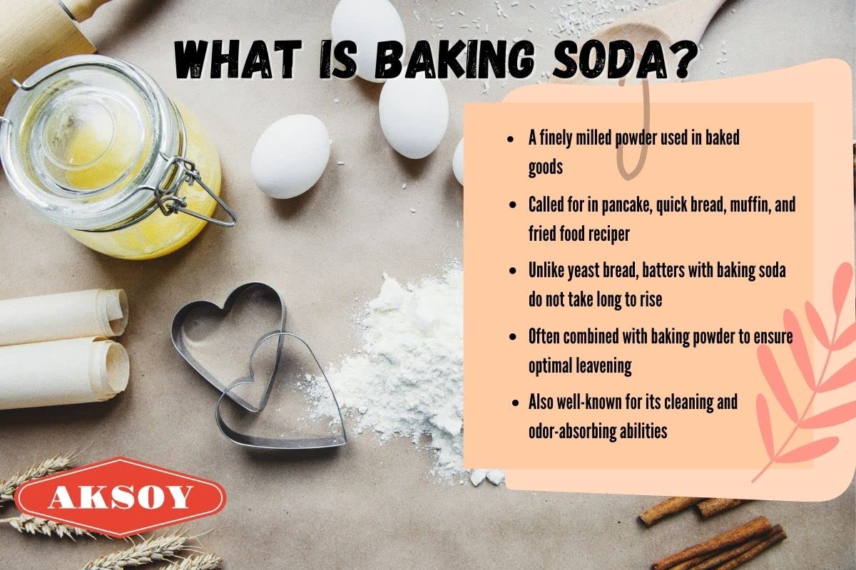 Aksoy Pure Baking Soda 1250g - Sodium Bicarbonate Powder for Baking & Cleaning 2