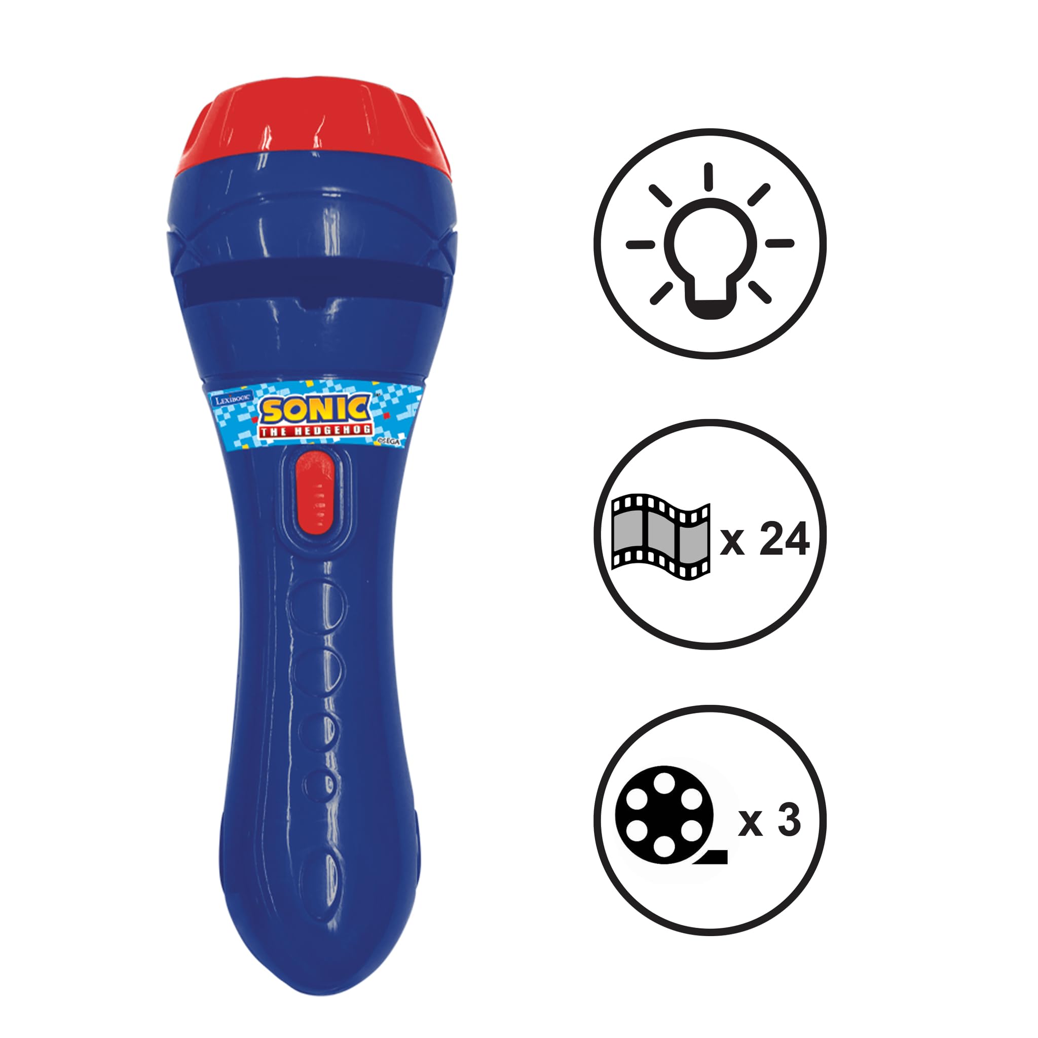 Lexibook SEGA Sonic The Hedgehog Story Projector & Torch Light - 24 Images, 3 Discs, Ages 3+ 2