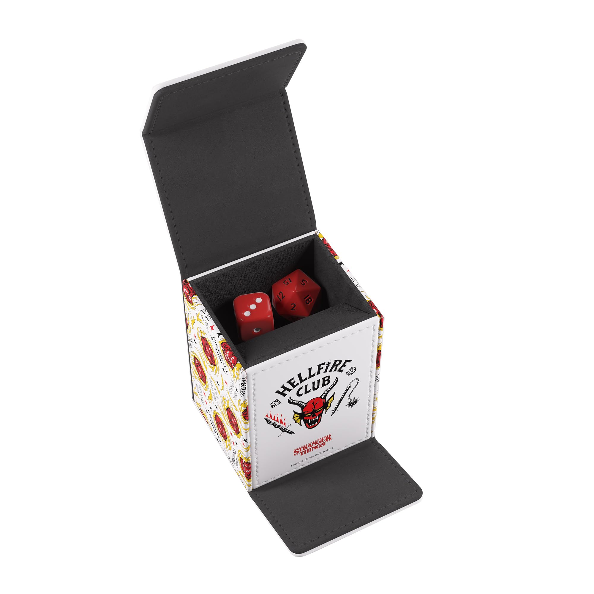 Gamegenic Stranger Things Hellfire Club Dice Tower and Cube Storage Box | Faux Leather 2