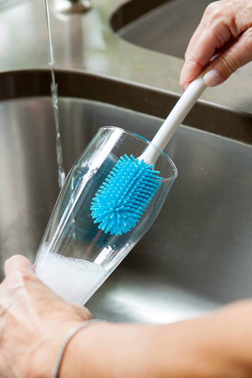 Joie - Silicone Bottle Brush for Water Bottles, Non-Scratch Cleaning Brush 12