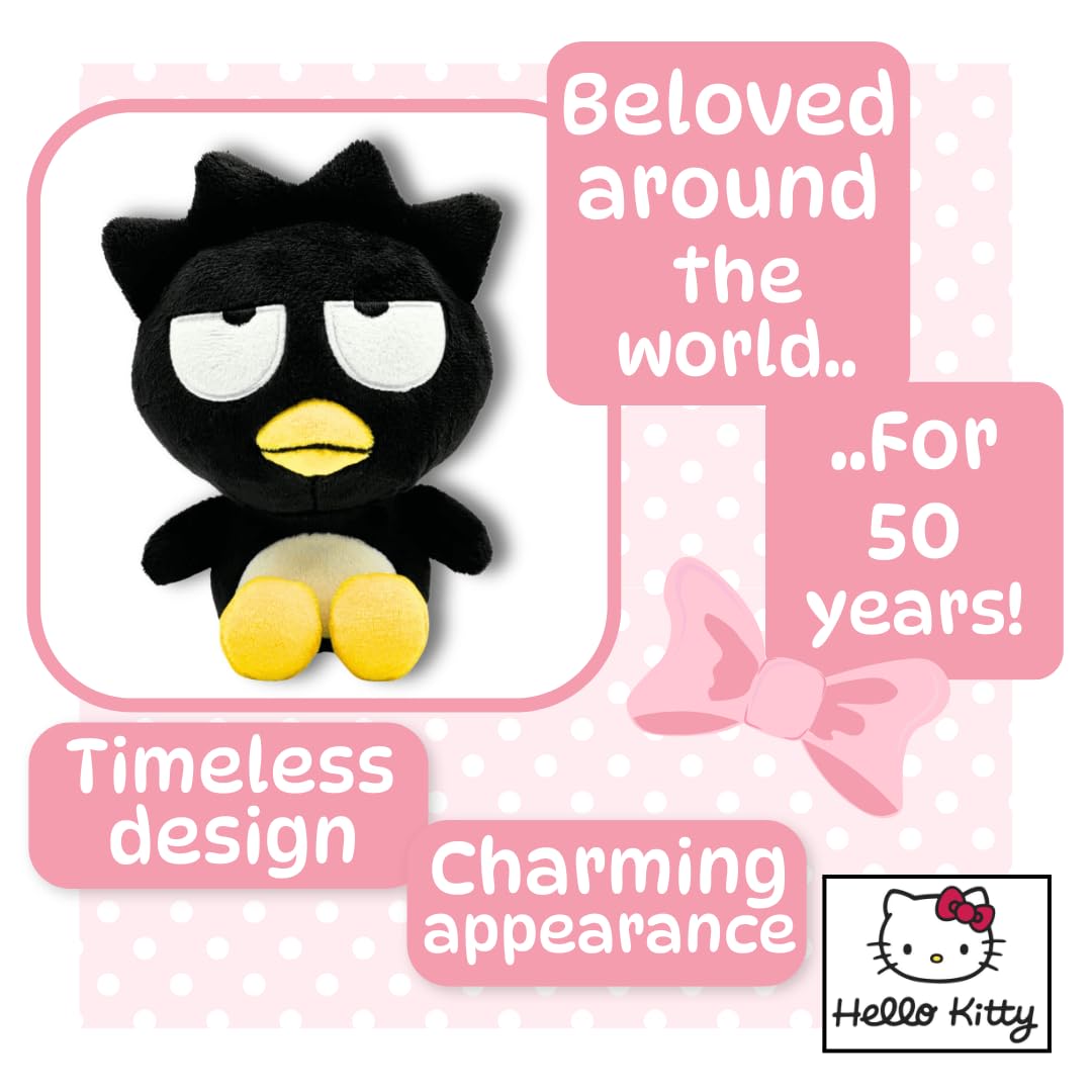 Sanrio Badtz Maru Plush Toy - 15cm Sitting Black Penguin Collectible for Kids & Adults 10