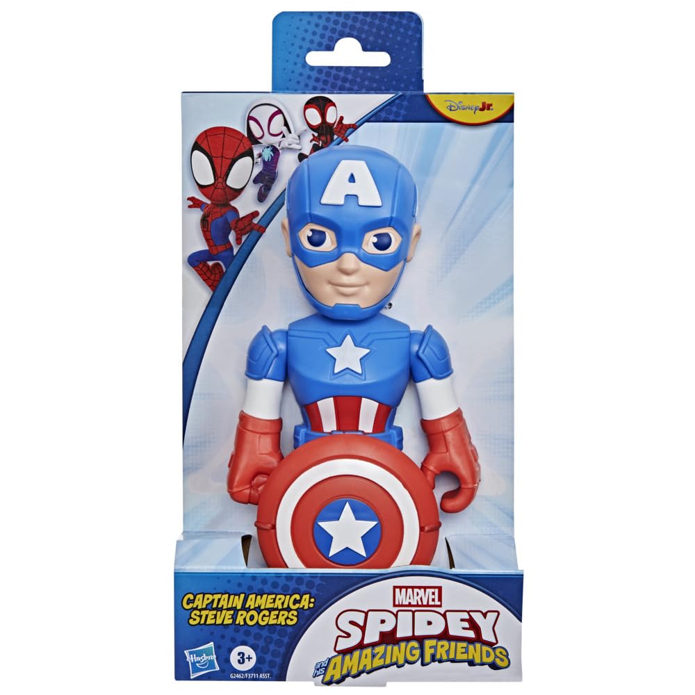 SPIDEY AND HIS AMAZING FRIENDS Captain America: Steve Rogers Action Figure | 9 Inch Poseable Toy