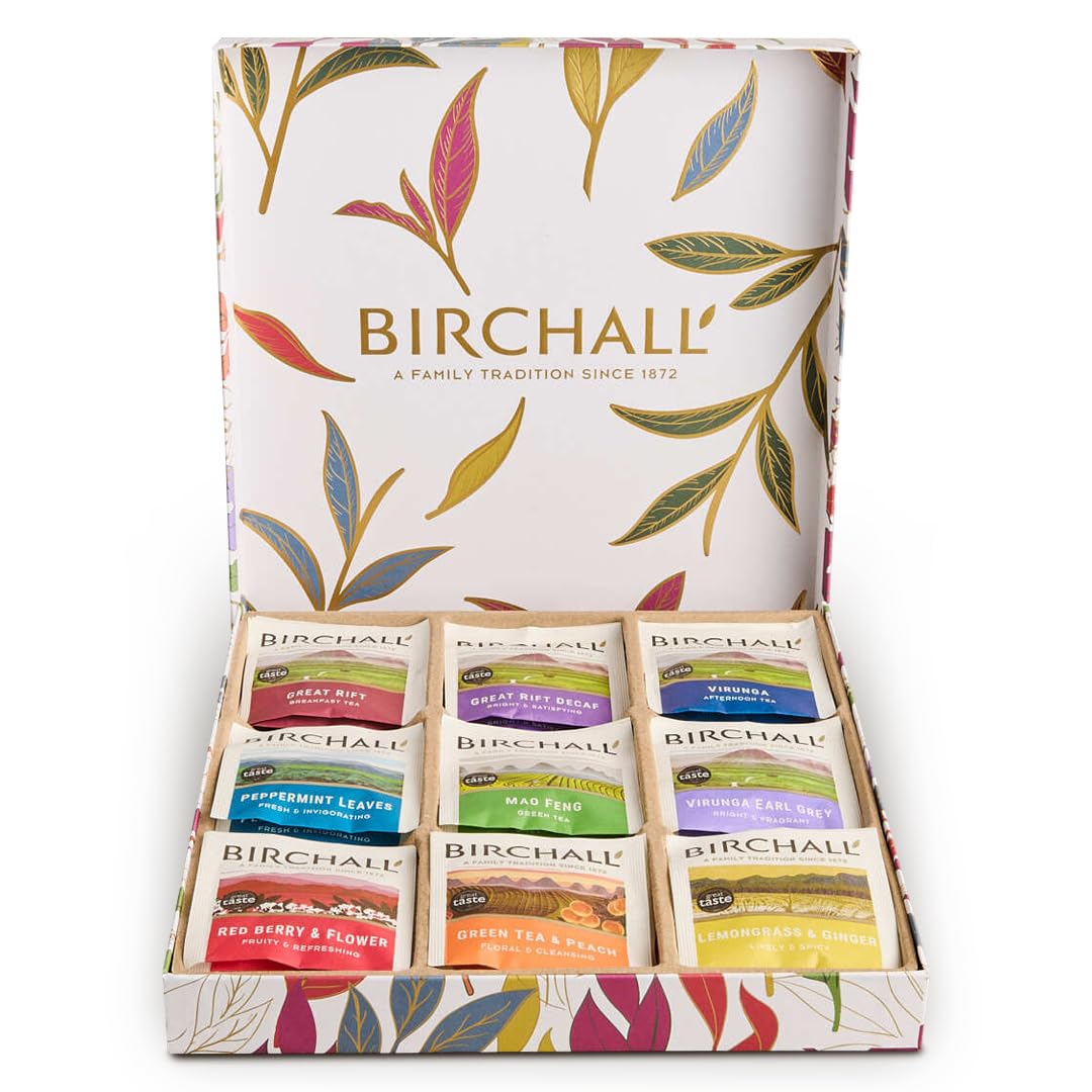 Birchall Tea Collection Box - 9 Unique Flavors | 36 Premium Teabags | Medium Caffeine