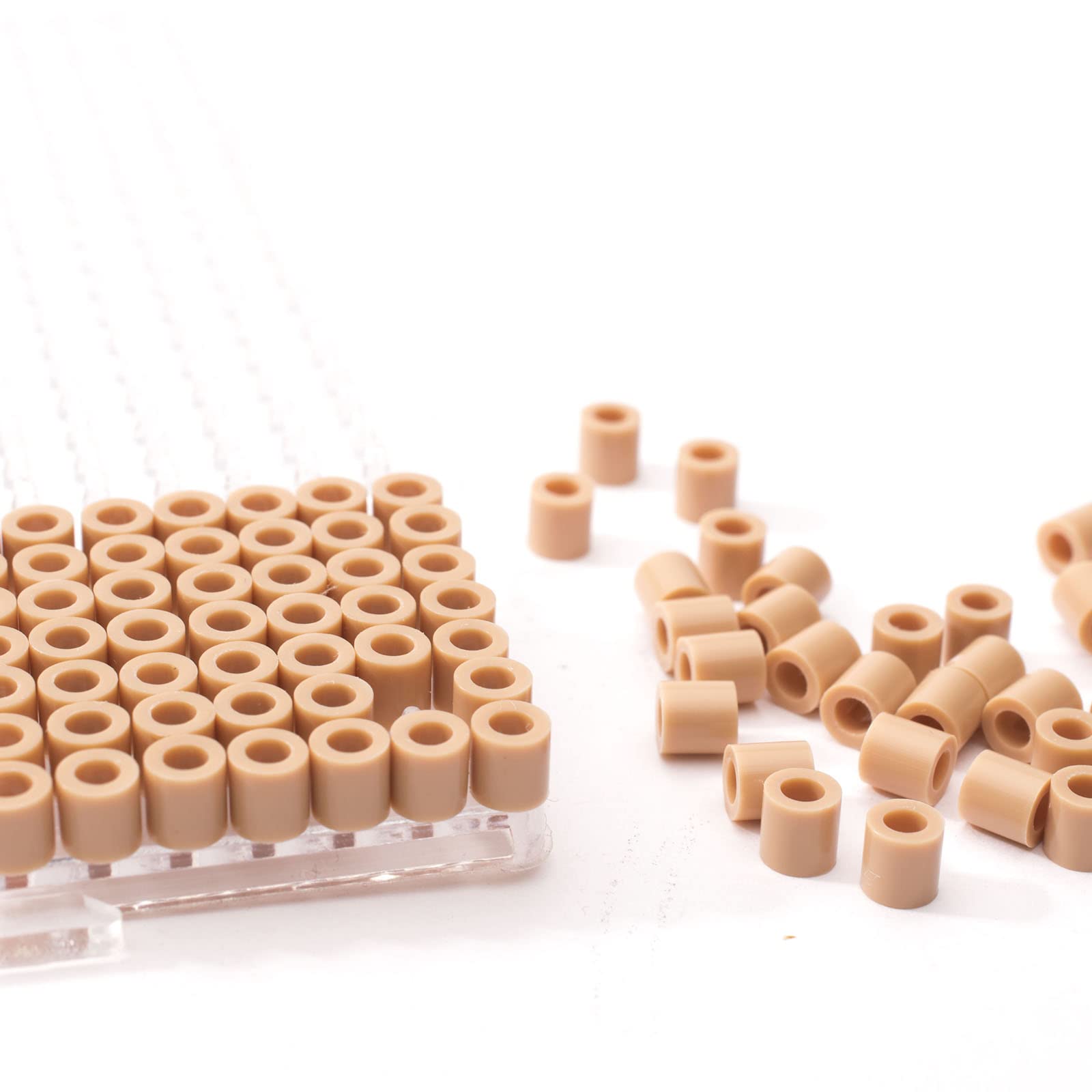 Vaessen Creative Fuse Beads - 1100-Piece Beige Melty Beads Set for Kids Crafts