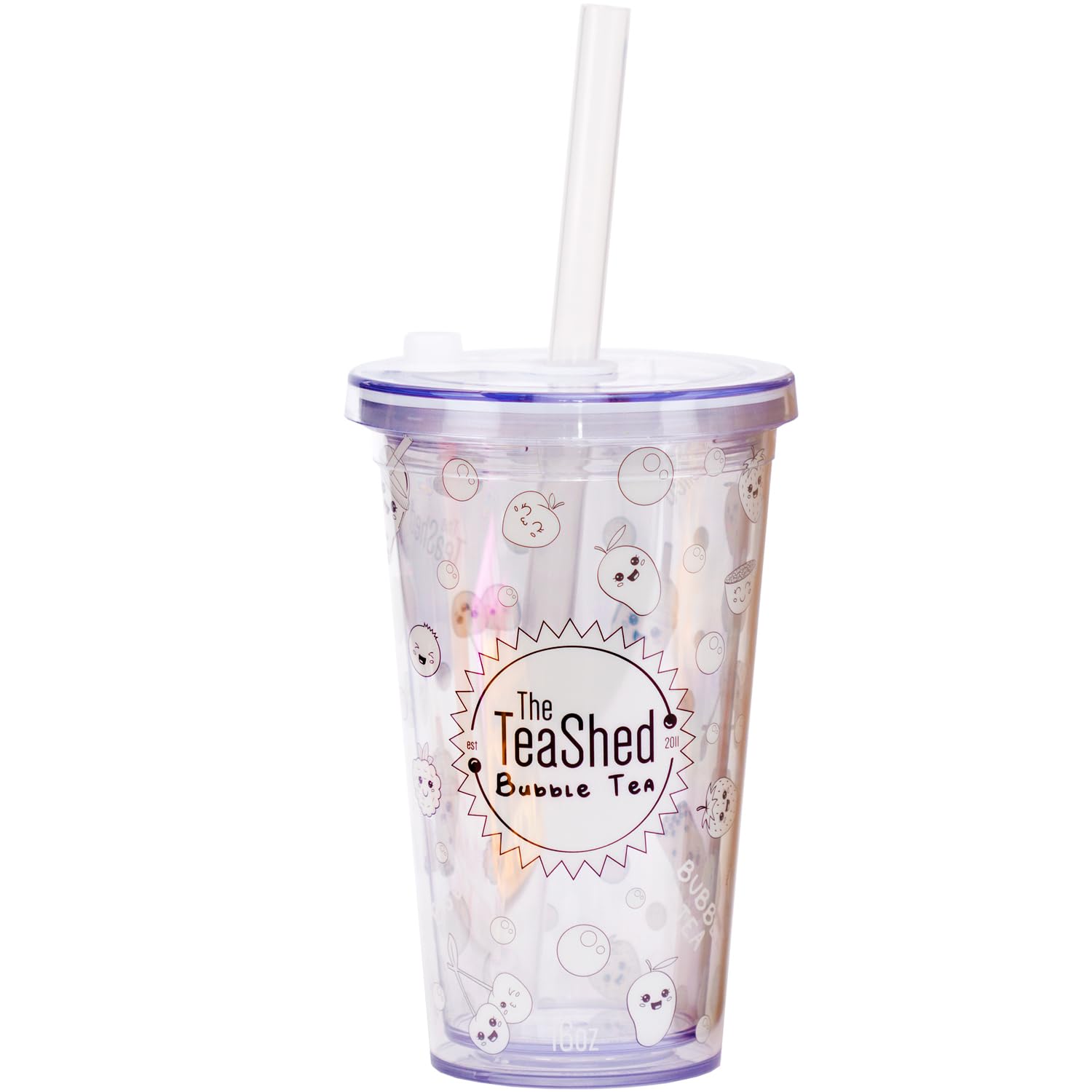 The TeaShed Boba Starter Kit - Reusable Cup & Straw, 3 Syrups, Tea & Raspberry Popping Boba
