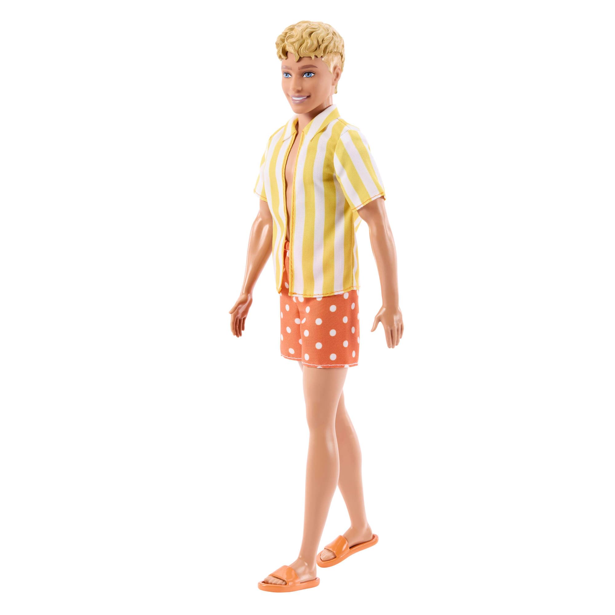 Barbie Fashionistas Doll - Ken Doll #252 with Blond Mullet Hair | Orange & Striped Outfit | Model JJN66
