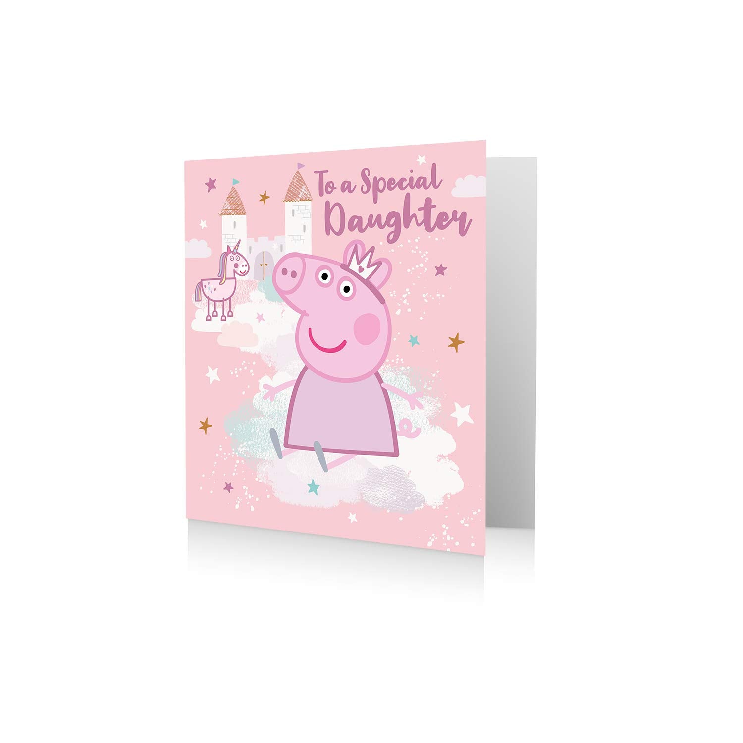 Danilo Promotions LTD Peppa Pig Birthday Card for Daughter | Pink | 7 x 6 Size