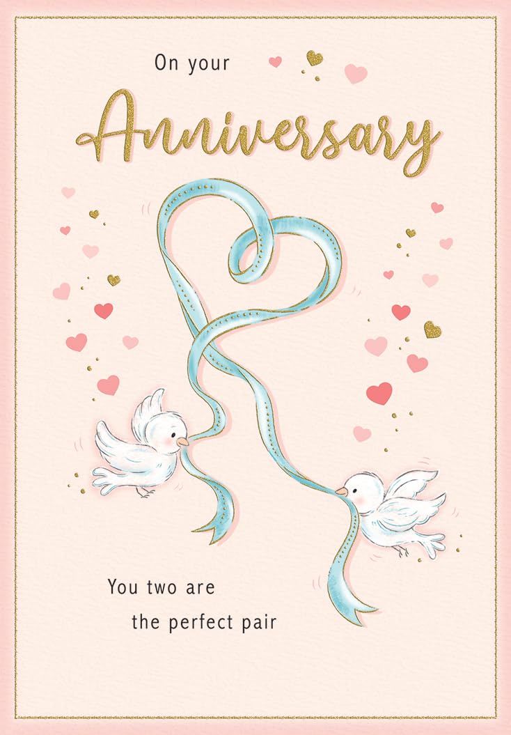 Piccadilly Greetings Anniversary Card - 7 x 5 Inches | High Quality UK Made Card & Envelope 1
