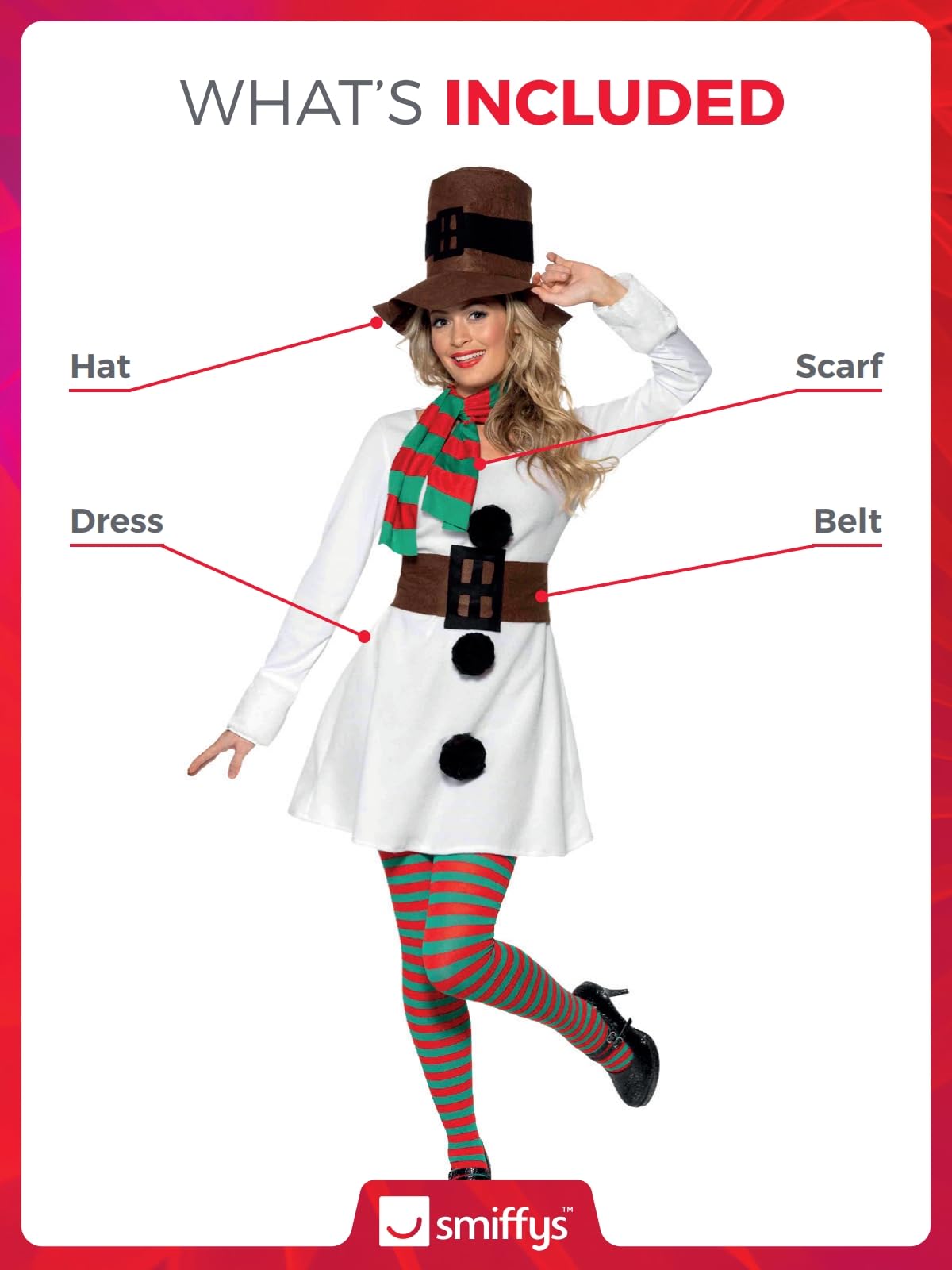 Smiffys Miss Snowman Costume - Size 12-14 11
