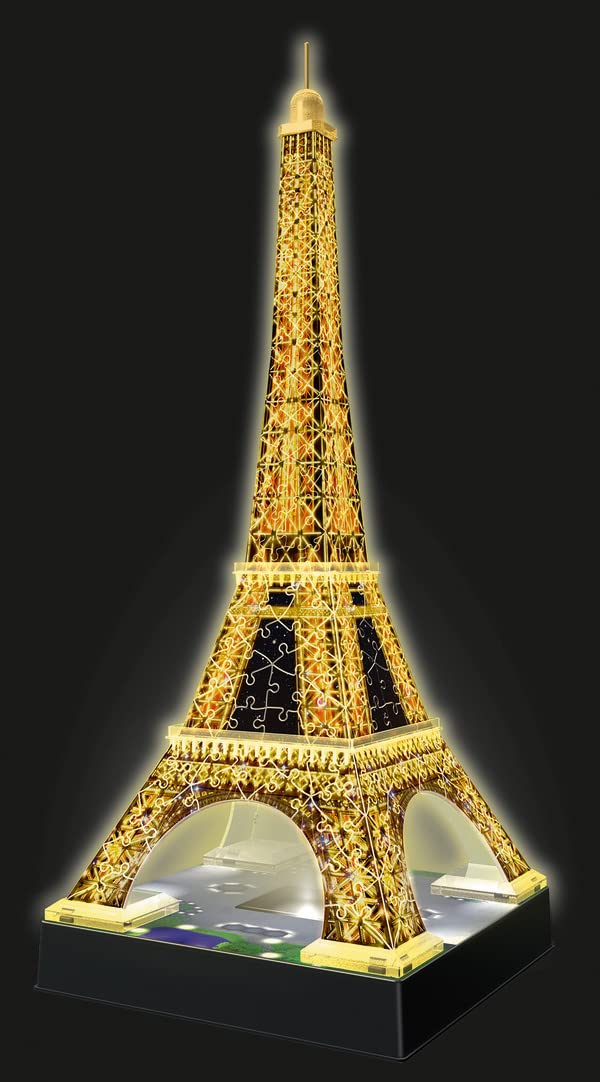 Ravensburger Eiffel Tower 3D Puzzle - Night Edition with LED Lighting, 216 Pieces