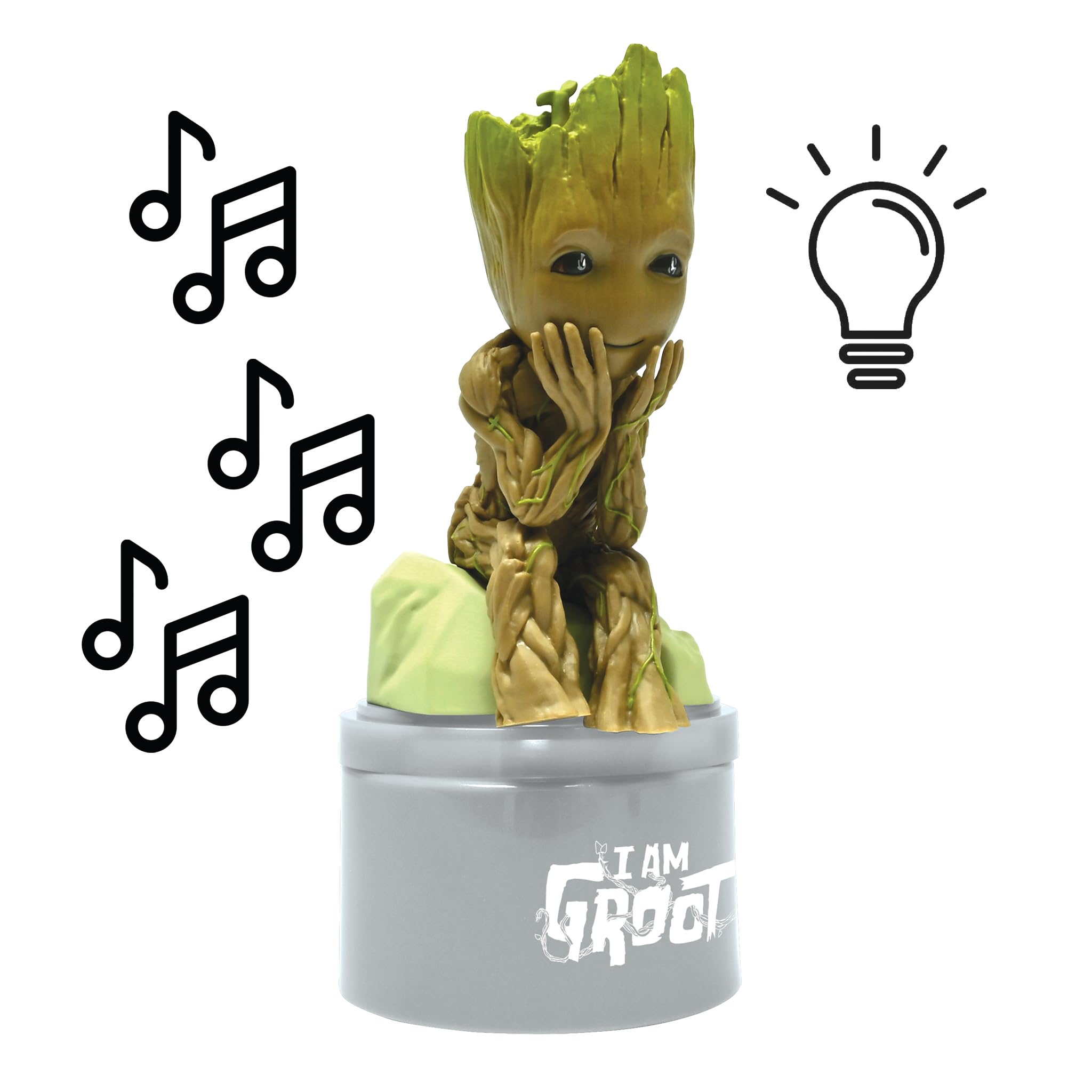 Lexibook Marvel Guardians of the Galaxy Groot Nightlight with Speaker - Grey/Brown
