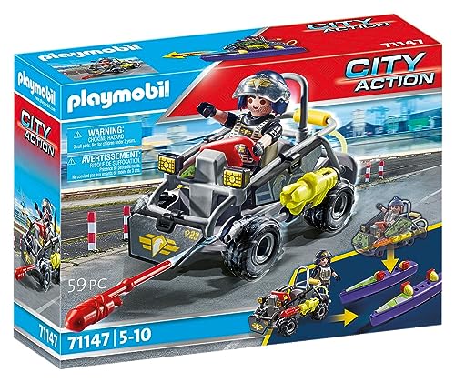 Playmobil City Action Tactical Multi-Terrain Quad - Convertible SWAT Speedboat | Ages 5+ 2