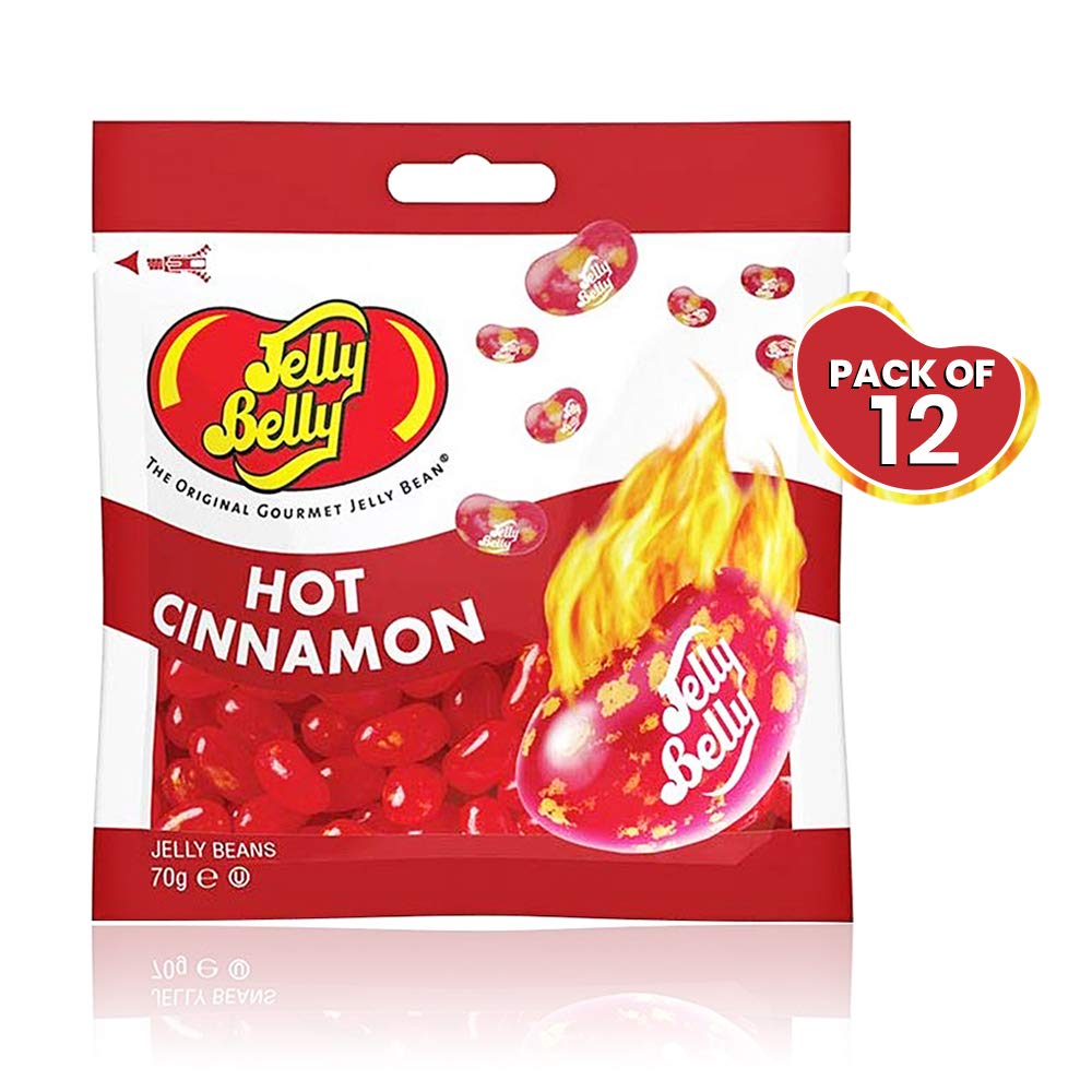 Jelly Belly Hot Cinnamon Jelly Beans - 12 x 70g Re-sealable Grab and Go Bags 10