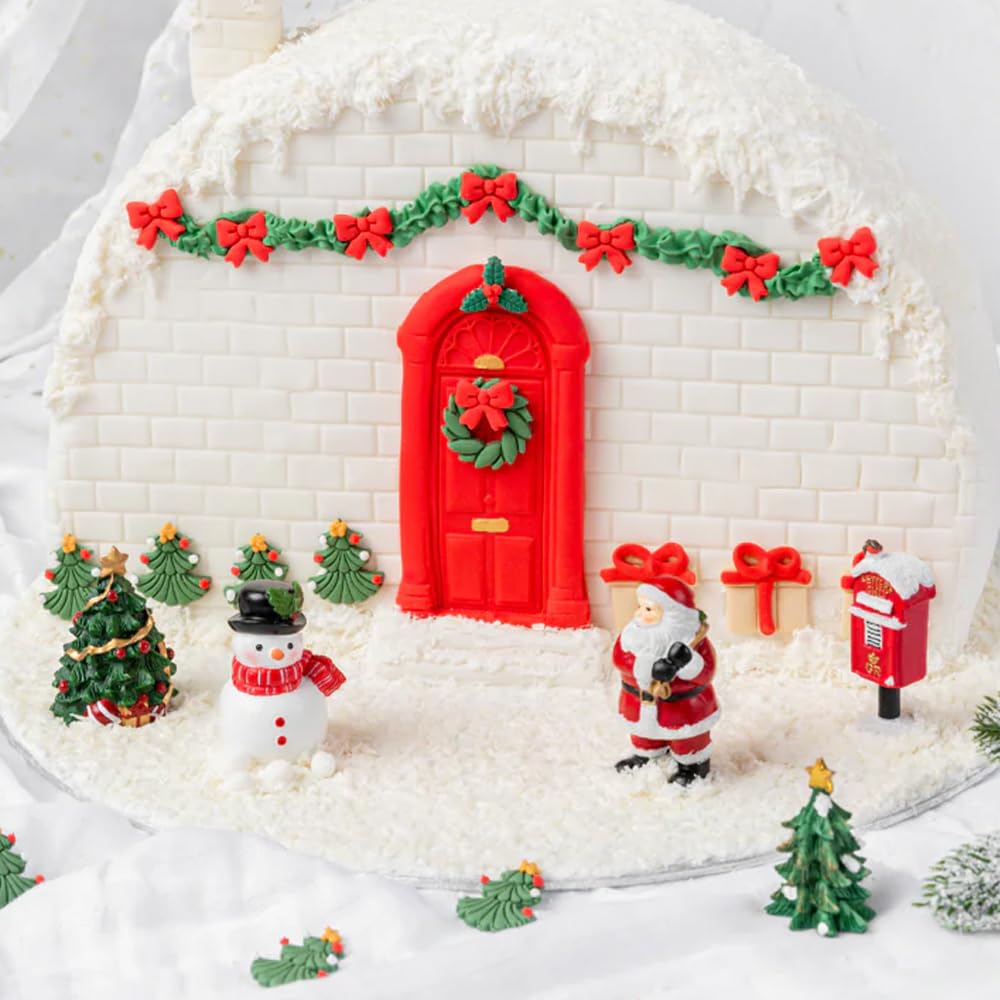 Anniversary House - Christmas Wreath Edible Fondant Cupcake Toppers 4