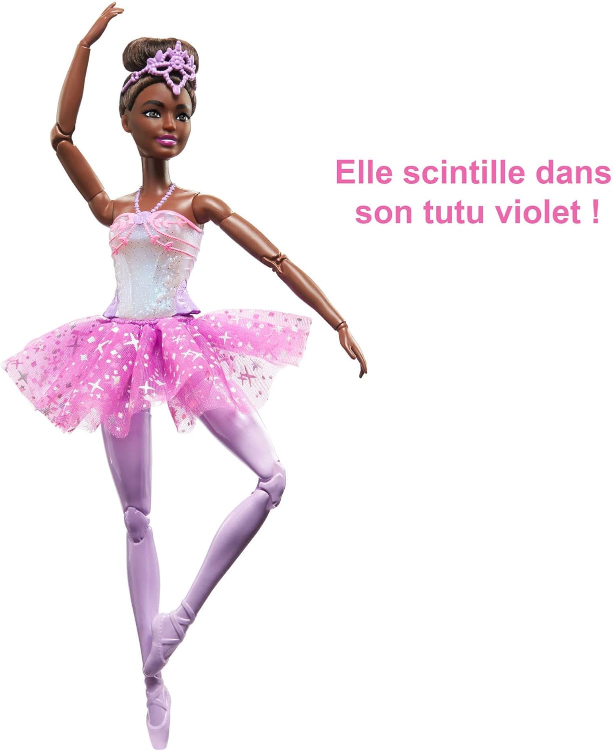 Barbie Magical Ballerina Doll - Light-Up Purple Tutu, Black Hair,3+ Years 3