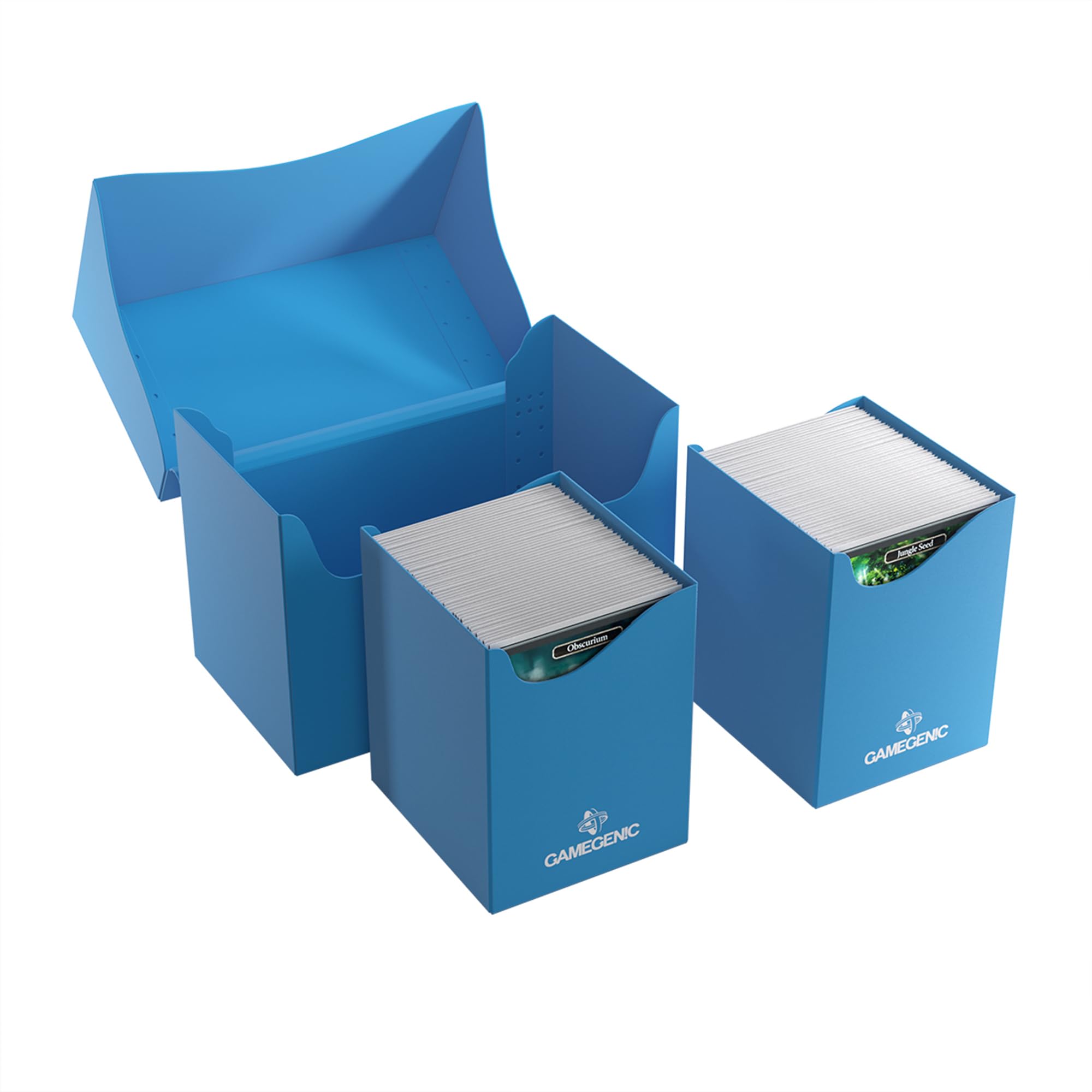Gamegenic Double Deck Holder 200+ XL Card Box - Holds 200 Double-Sleeved Cards | Blue | Compact 2