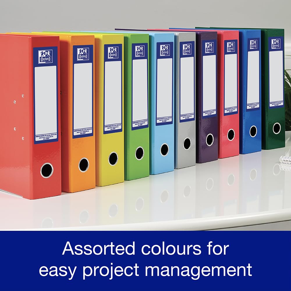 Oxford Premium A4 Lever Arch File, Pink Single Folder, Heavy Duty 3