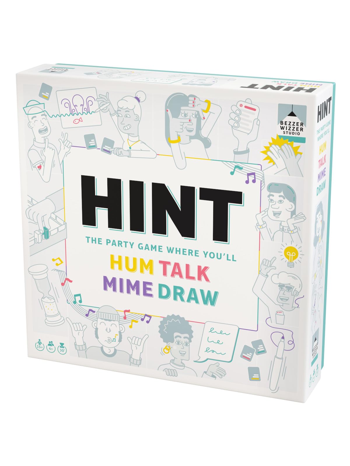Asmodee HINT Family Party Game | Ages 15+ | 4-1 Players | Draw, Hum, Talk or Mime 1