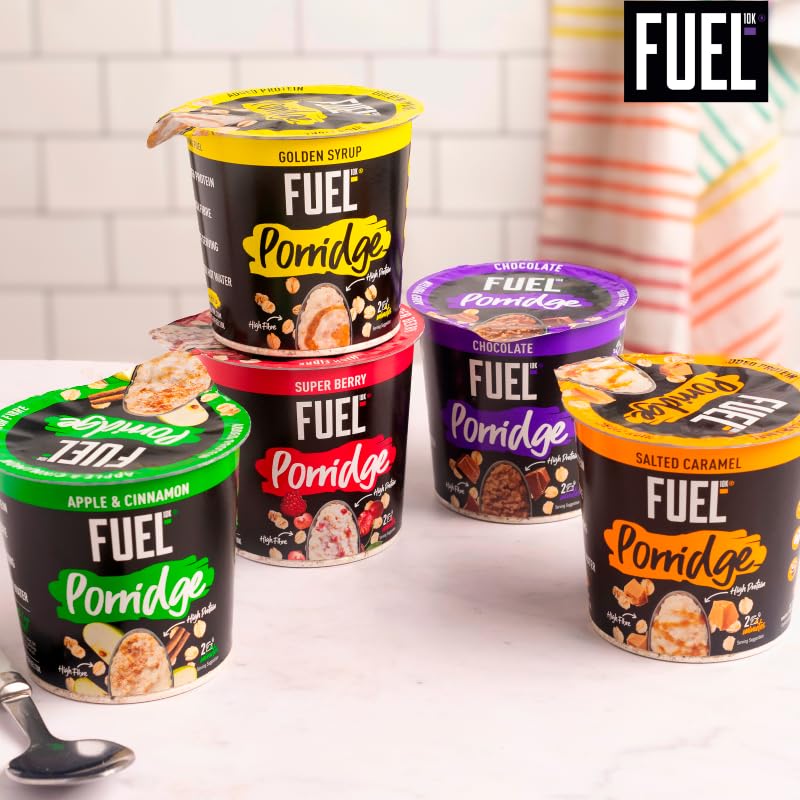 FUEL10K High Protein Apple and Cinnamon Porridge Pot - 13g Protein | Pack of 8 6