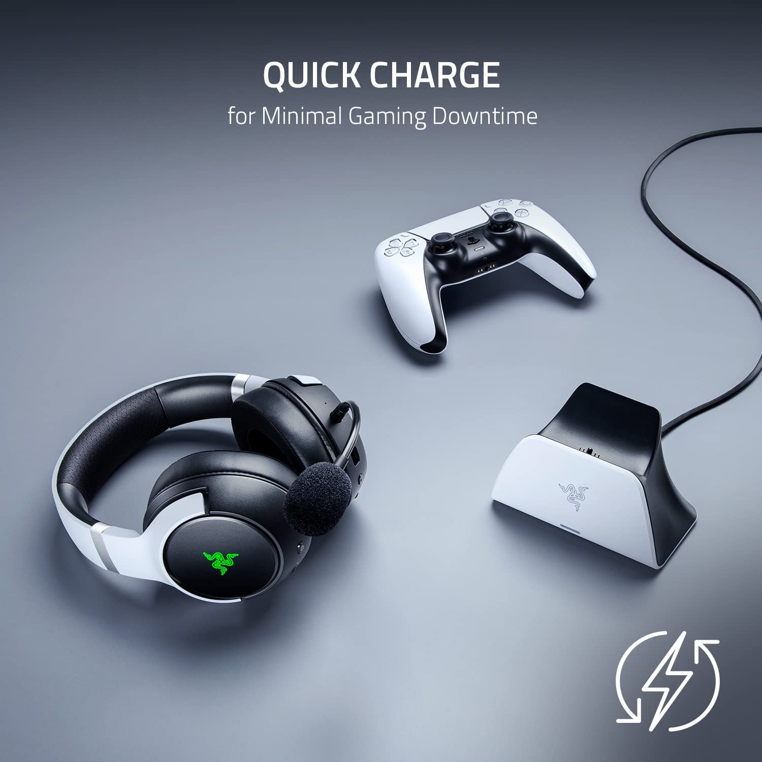 Razer Universal Quick Charging Stand for PlayStation 5 DualSense Controller - Midnight Black