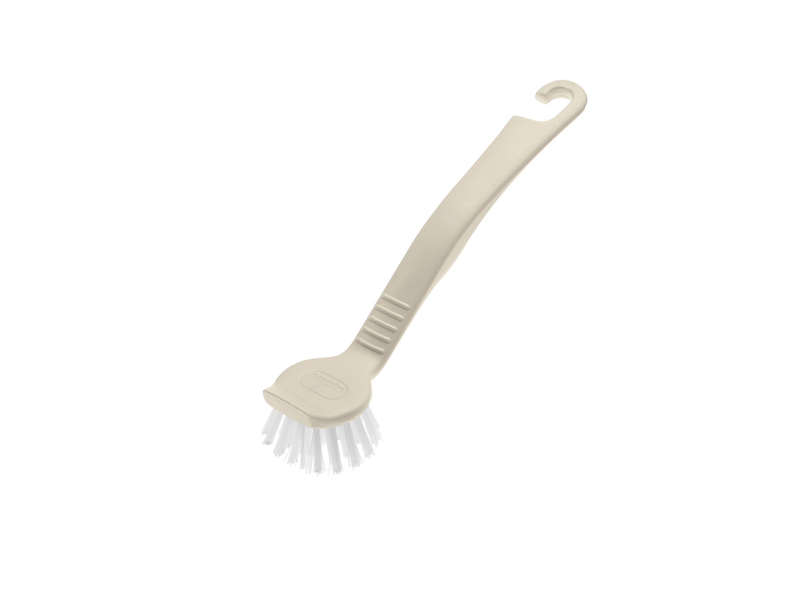 Addis Round Pot Dish Brush - Small Head for Glasses | Built-in Scraper | Linen
