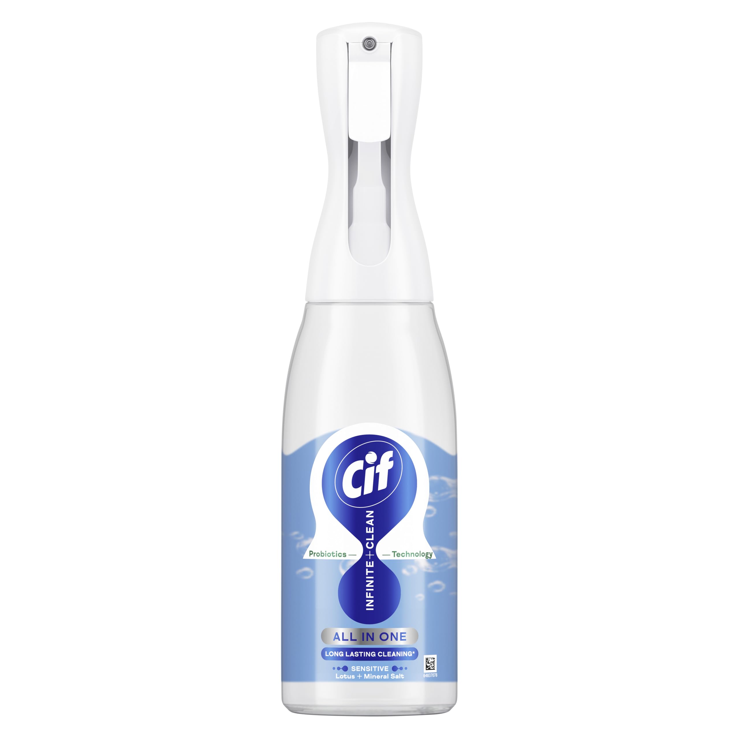 Cif Infinite Clean Sensitive Lotus & Mineral Salt All-Purpose Cleaner Spray - 590ml | Probiotic Technology | Safe for Kids & Pets