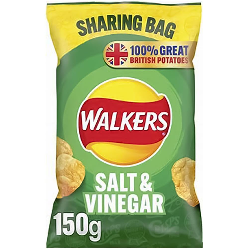 Walkers Salt & Vinegar Crisps 150g Sharing Bag 1