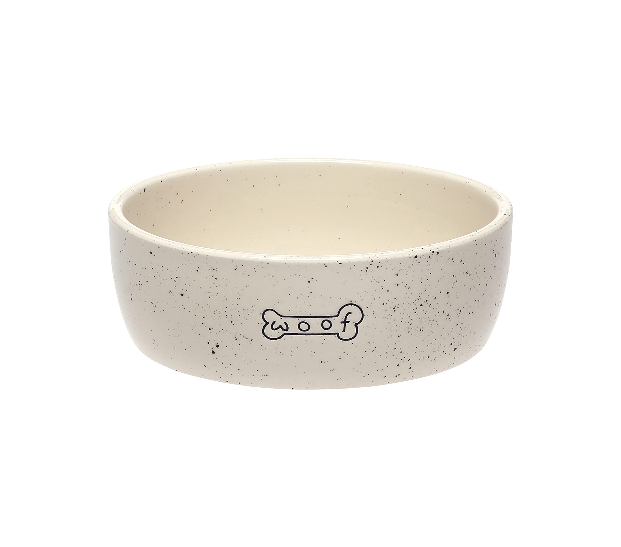 Pearhead Woof Ceramic Pet Bowl - 3 Cup Capacity | Durable | Dishwasher Safe