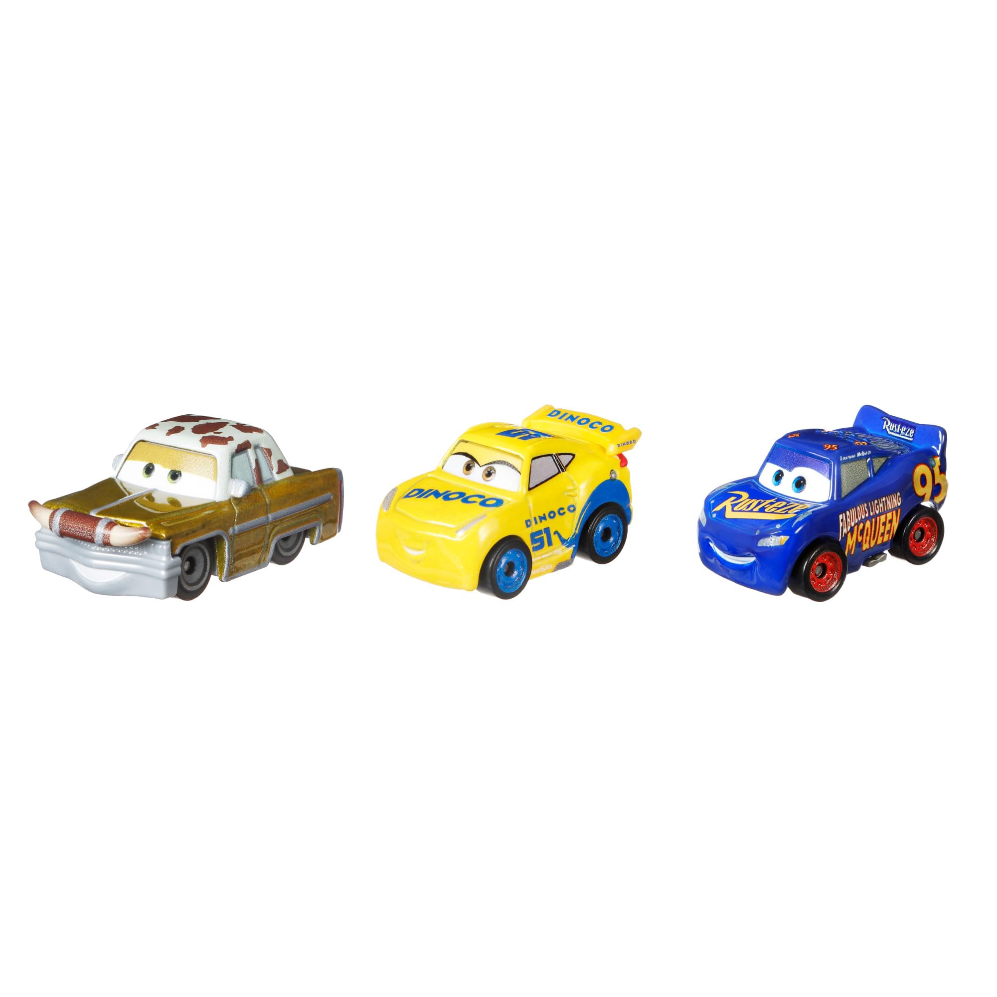 Disney and Pixar Cars Mini Racers 3-Pack - Metal Die-Cast Toy Vehicles for Kids 3+ 16