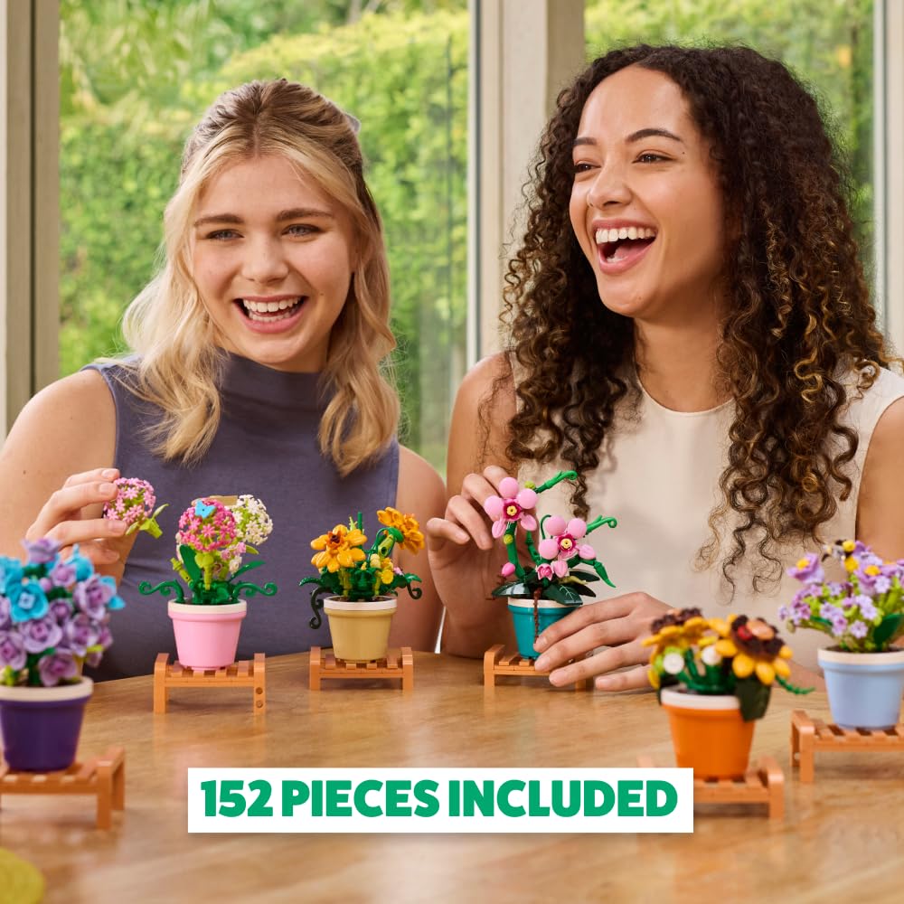 MAX Premium Garden Pot Plants Building Bricks - 152-Piece Cosmos Sulphureus Set