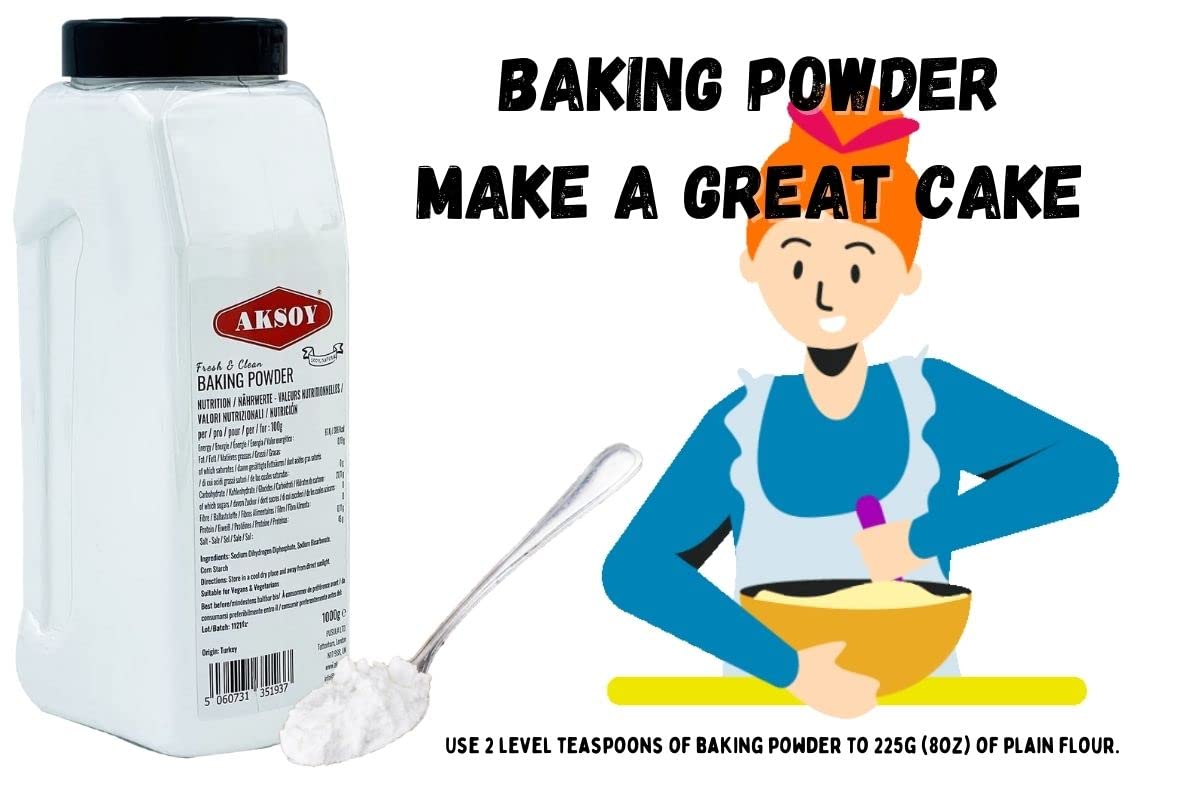 Aksoy Double Acting Baking Powder 1KG | All-Purpose Leavening Agent for Baking 2