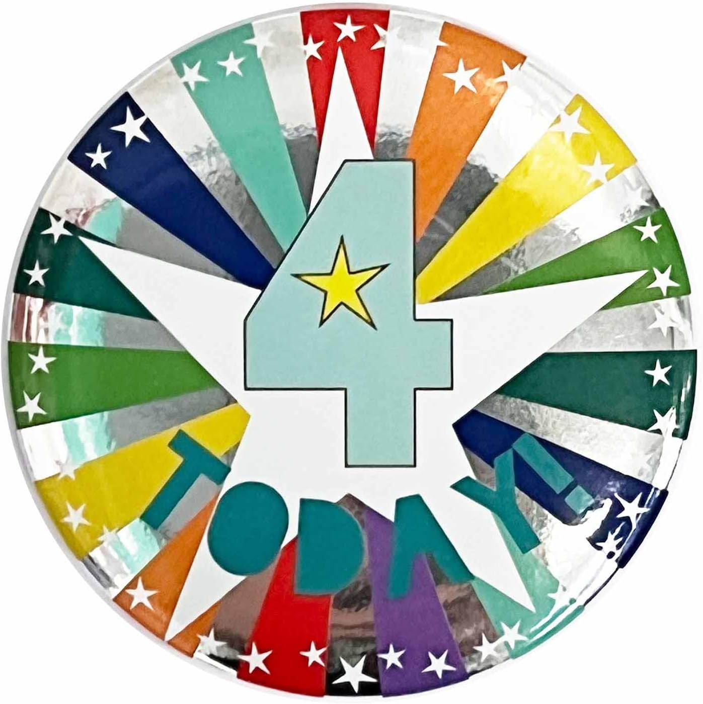 amscan 4 TODAY! Star Print Multicoloured Badge 1