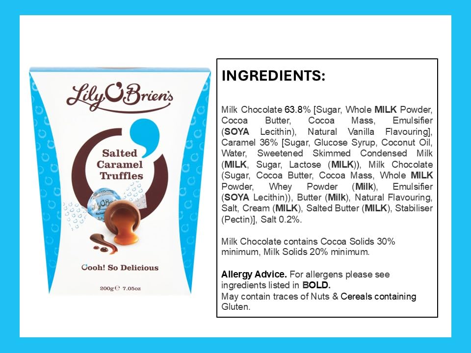 Lily O'Brien's Salted Caramel Chocolate Truffles 200g - 16 Individually Wrapped Milk Chocolate Treats 5