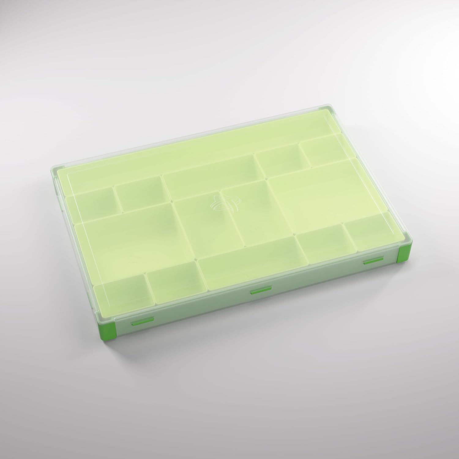 Gamegenic Token Silo XL Green/Lime – 15-Compartment Board Game Organizer with Removable Trays