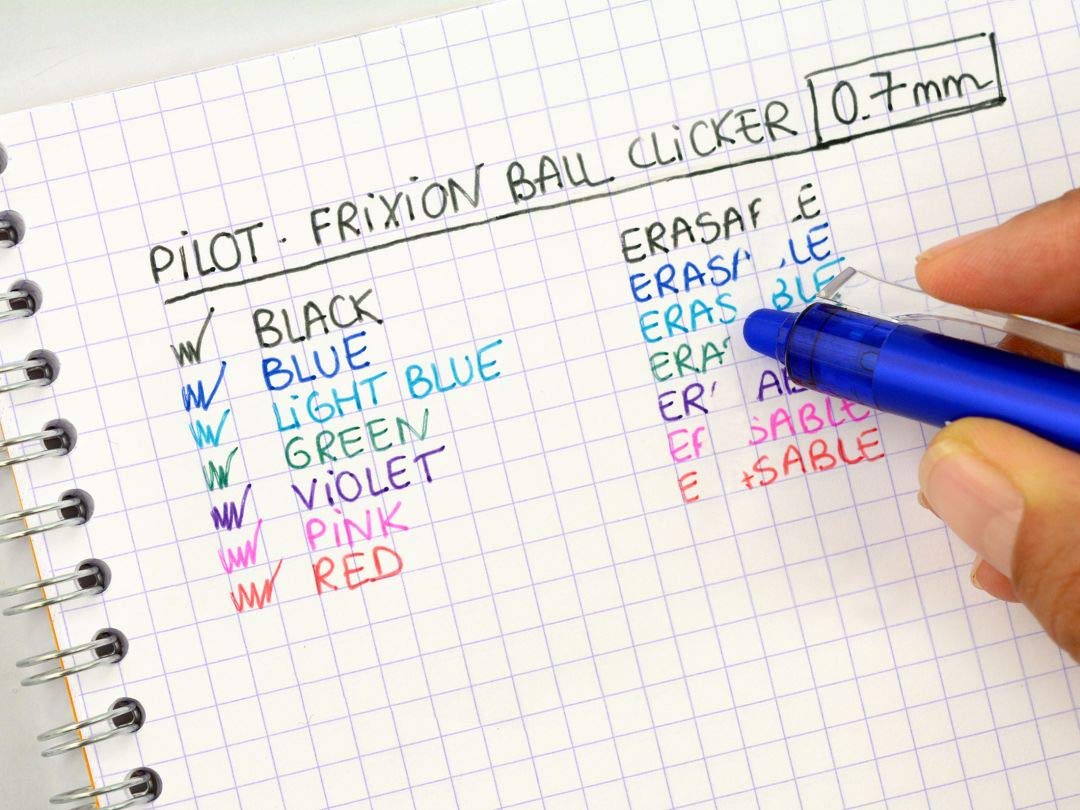 PILOT Frixion Ball Clicker 07 Gel Ink Rollerball Pen Refills - Blue Ink, 0.7mm Tip, Pack of 3 7