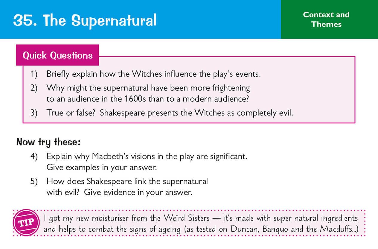 CGP Macbeth Revision Question Cards - Grade 9-1 GCSE English | 63 Cards | English Language 6