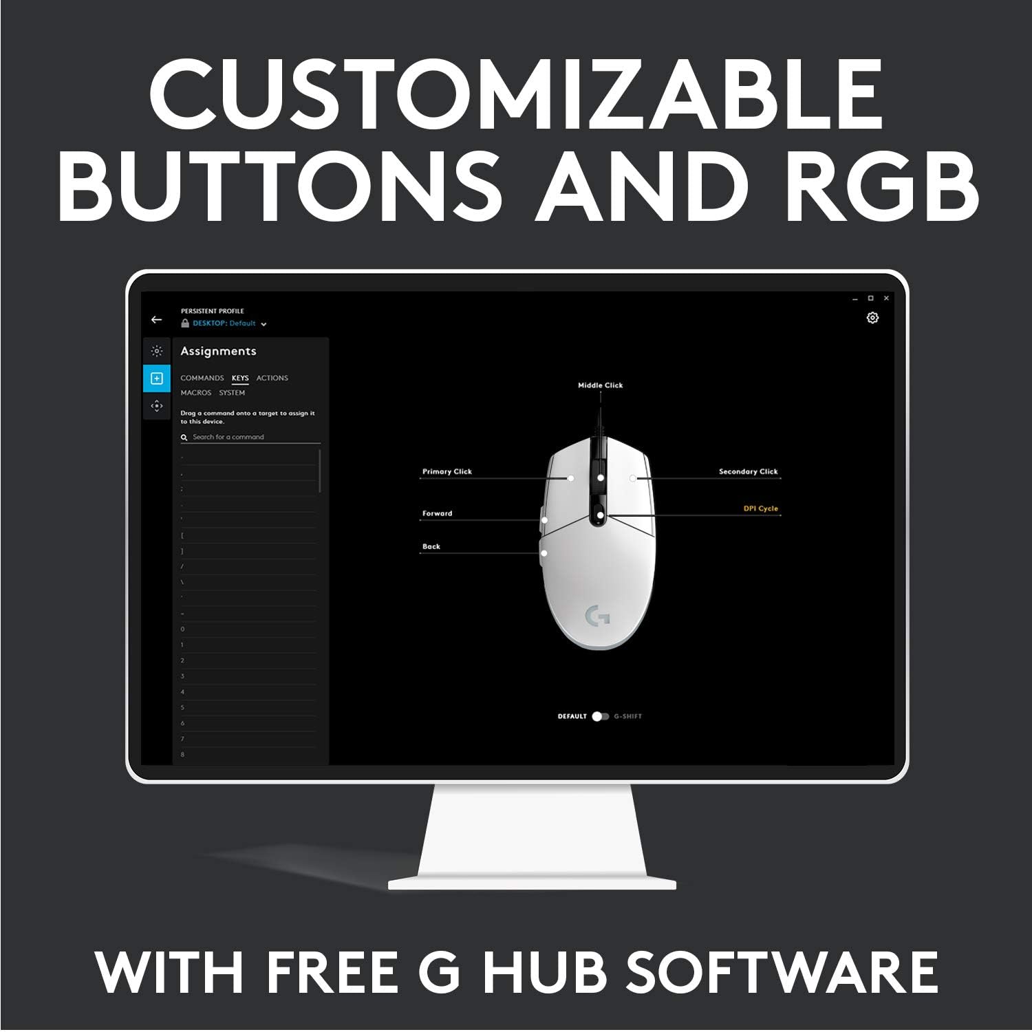 Logitech G203 LIGHTSYNC Gaming Mouse - 8K DPI, 6 Programmable Buttons, RGB Lighting, Lightweight Design - Black 4