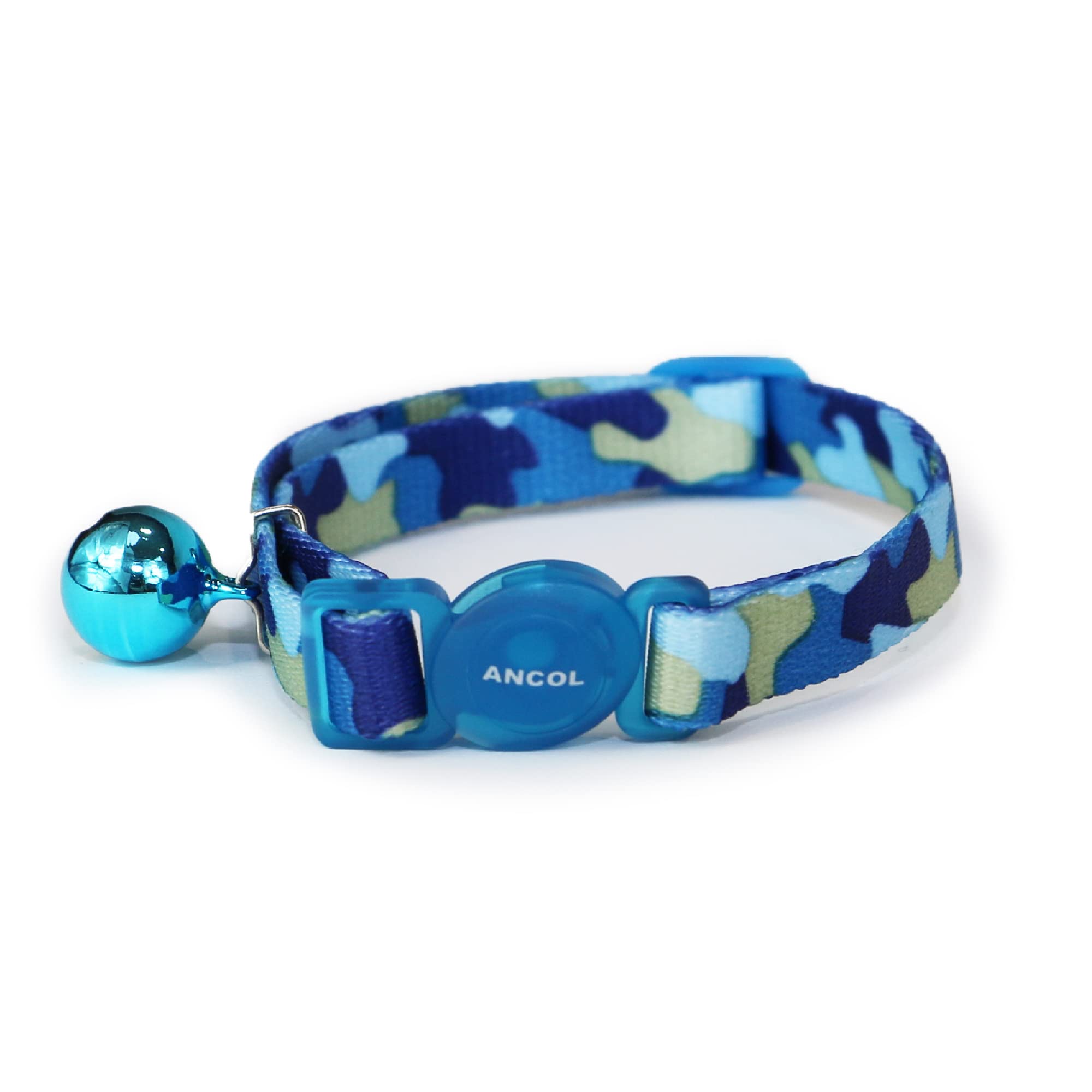 Ancol Blue Camouflage Cat Collar - Safety Buckle, Adjustable Fit | Nylon 1