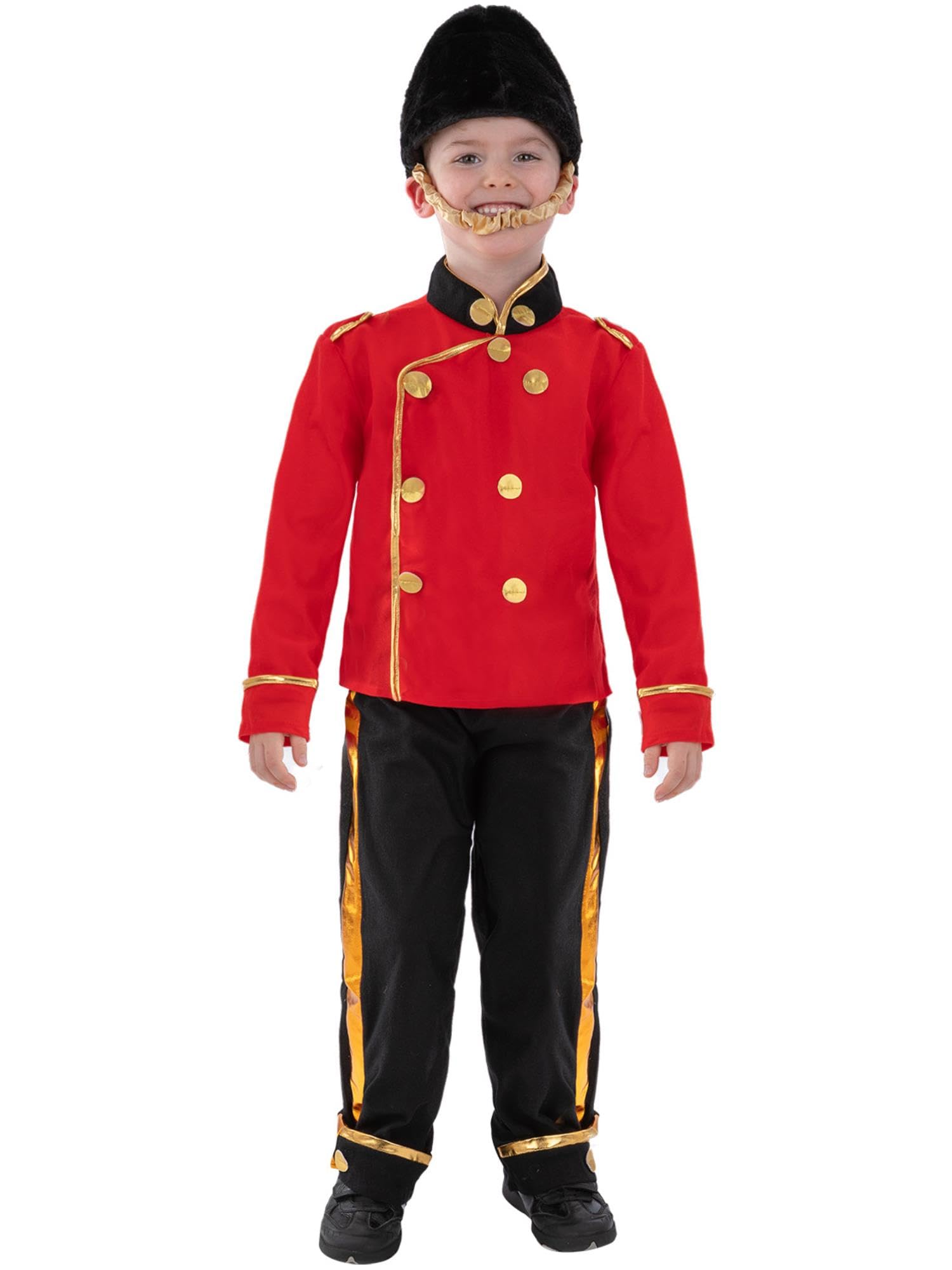 Smiffys Busby Guard Costume - Red Top, Trousers and Hat, Ages 7-9 8