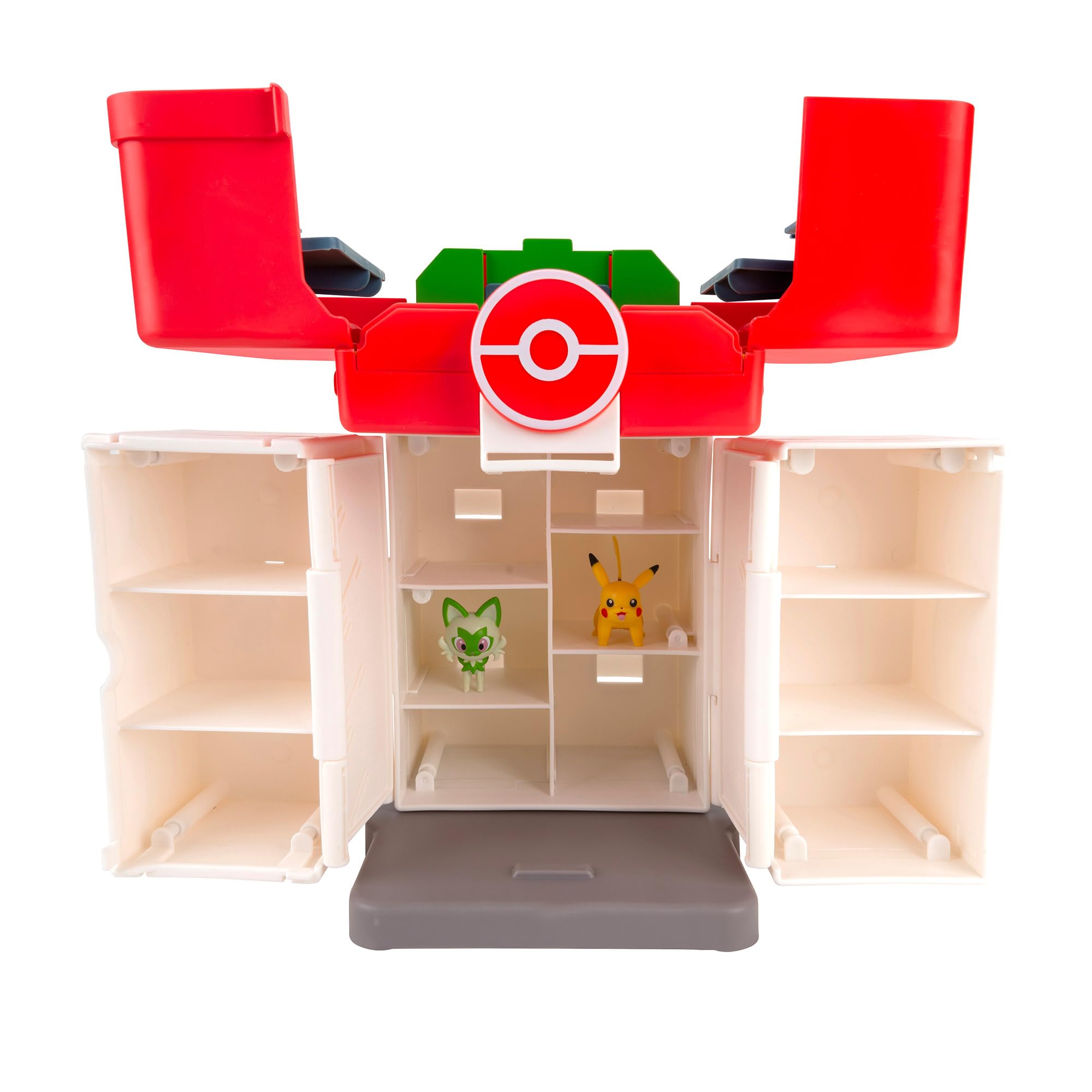 Pokémon Play ‘N’ Display Case - Multi-Level Storage with Rooftop Arena & 2 Battle Figures 14