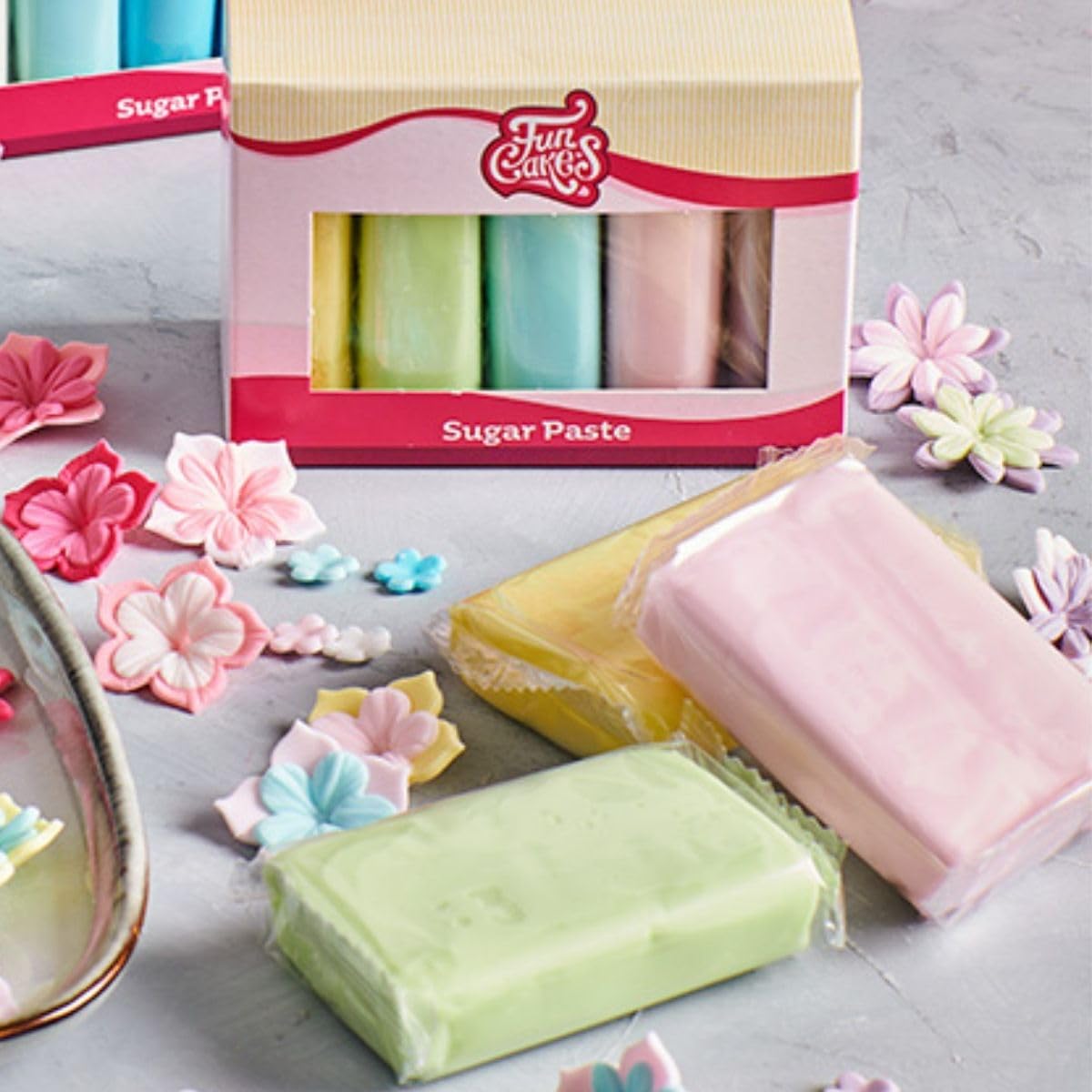 FunCakes Fondant Multipack Pastel Colors - 5 x 100g Vanilla Rolled Sugar Paste 2