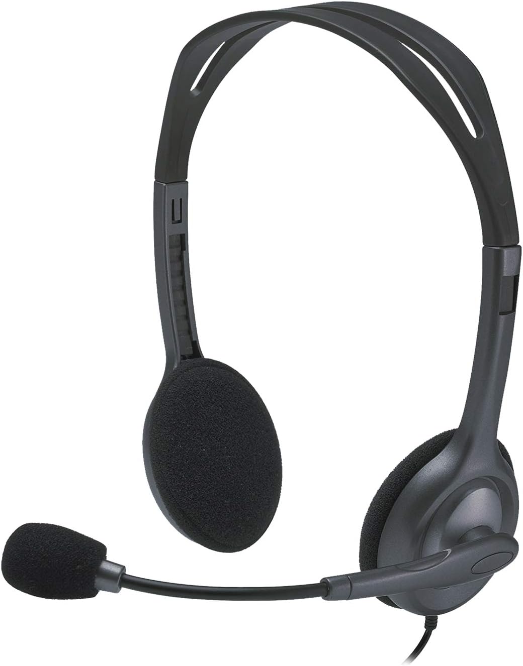 Logitech H111 Wired Stereo Headset with Noise-Cancelling Microphone and 3.5 mm Jack for PC, Mac, Laptop, Smartphone, Tablet - Black 1