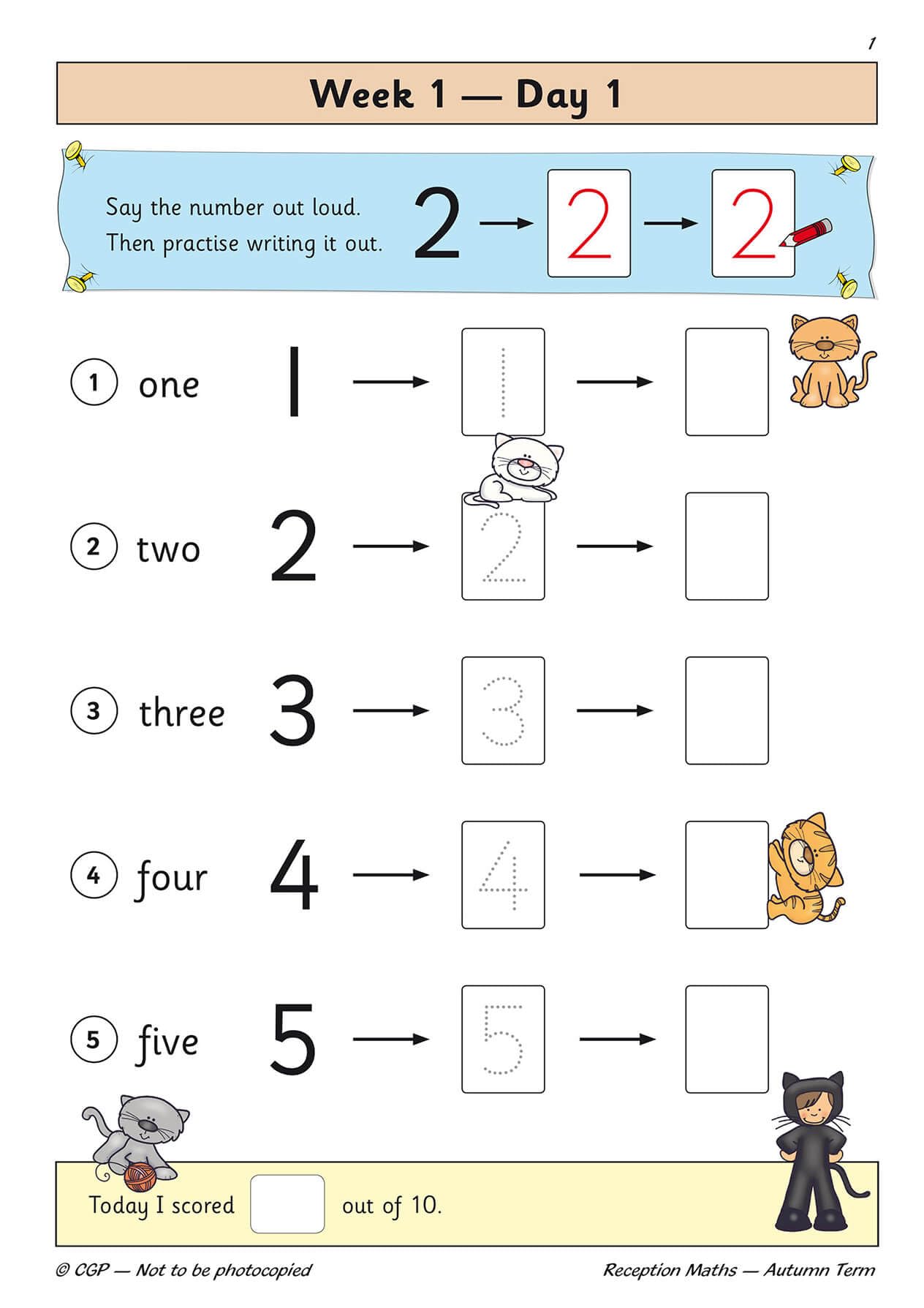 CGP Reception Maths Daily Practice Book - Autumn Term | Ages 4-6 | Paperback