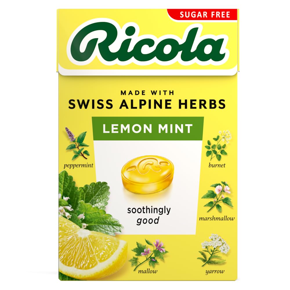Ricola Lemon Mint Sugar Free Swiss Herbal Sweets - 20 Boxes of 45g 2