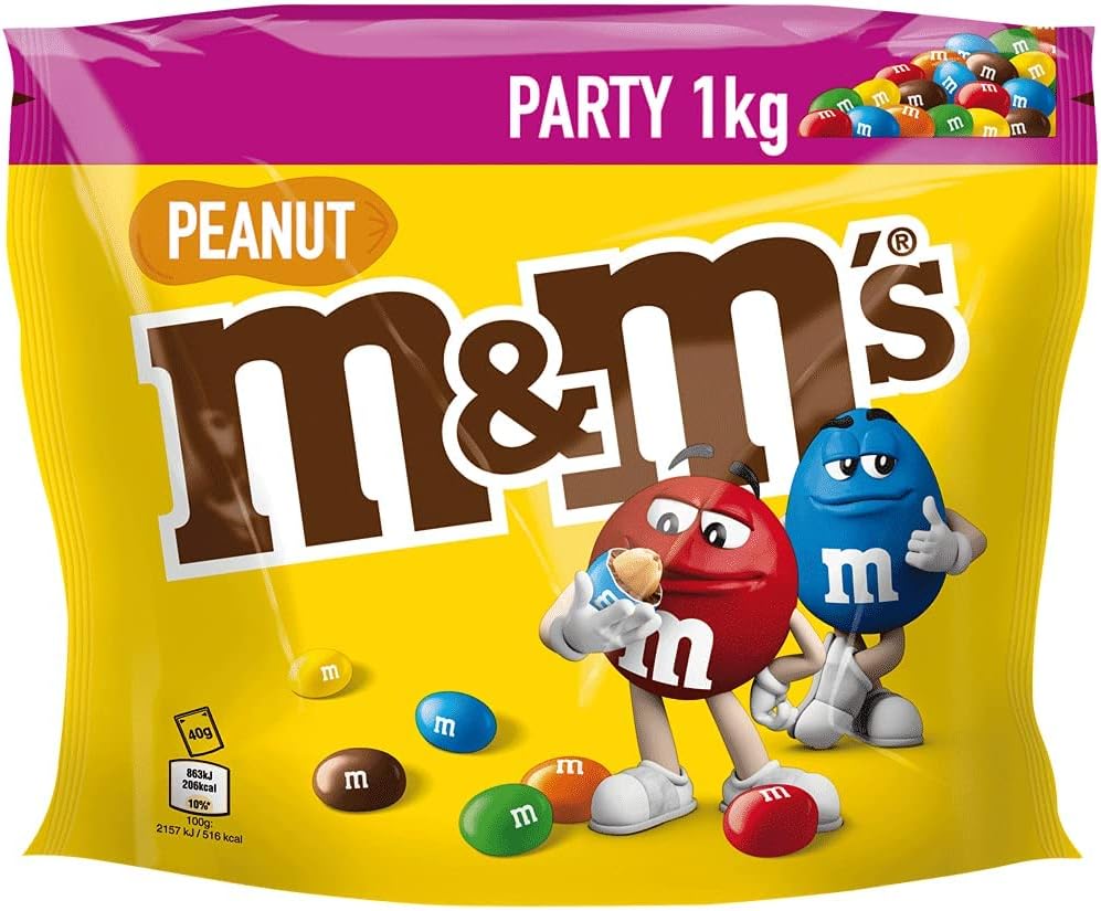 M&M's Peanut Milk Chocolate Party Bulk Bag - 1kg Snack Pack 4