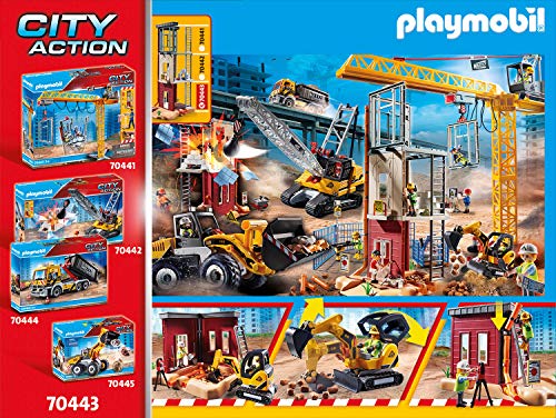 Playmobil City Action Small Excavator with Movable Bucket & 2 Construction Figures (70443)